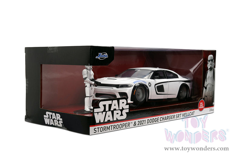 Cargue la imagen en el visor de la galería, Hollywood Rides Star Wars - Dodge Charger SRT Hellcat with Stormtrooper™ Figure Jada Toys
