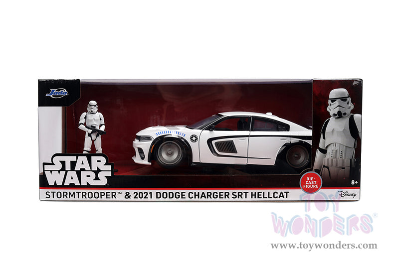Cargue la imagen en el visor de la galería, Hollywood Rides Star Wars - Dodge Charger SRT Hellcat with Stormtrooper™ Figure Jada Toys
