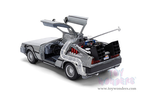 Chargez l'image dans la visionneuse de la galerie, Toy Wonder Back To The Future 1: Delorean Time Machine - with Dr. E. Brown's Enterprise Truck 1:24 Die-Cast Car Jada
