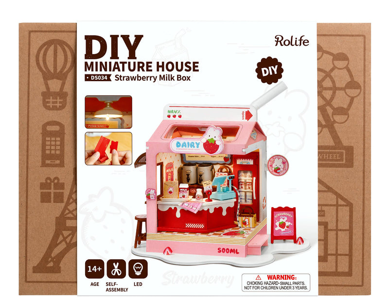 Load image into Gallery viewer, Strawberry Milk Box ROBOTIM Rolife DIY Miniature House
