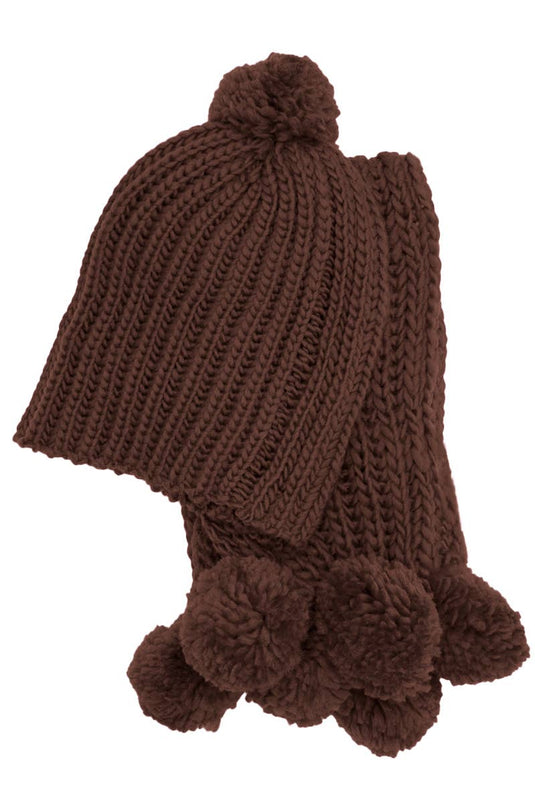 Crochet Chunky Knitted Beanie and Wrap Scarf