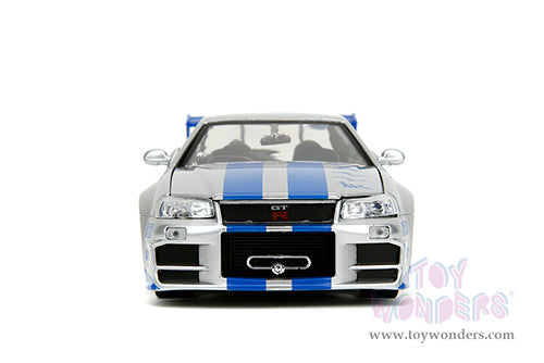 Cargue la imagen en el visor de la galería, Jada Toys Fast &amp; Furious - Twin Pack Brian's Nissan Skyline GT-R and Suki's Honda S20001/24 Scale Diecast Model Car
