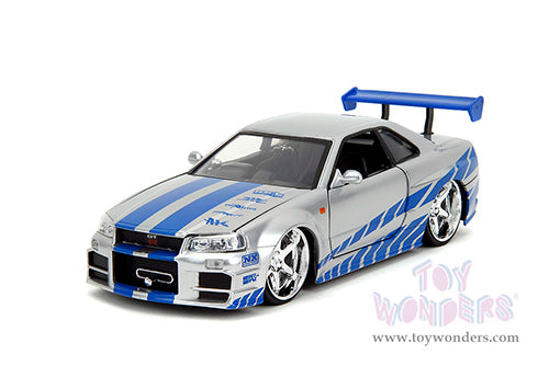 Cargue la imagen en el visor de la galería, Jada Toys Fast &amp; Furious - Twin Pack Brian's Nissan Skyline GT-R and Suki's Honda S20001/24 Scale Diecast Model Car
