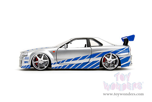Cargue la imagen en el visor de la galería, Jada Toys Fast &amp; Furious - Twin Pack Brian's Nissan Skyline GT-R and Suki's Honda S20001/24 Scale Diecast Model Car
