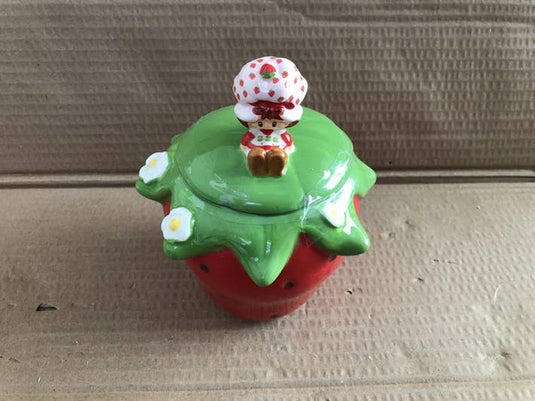 Strawberry Shortcake Sitting Small Sculpted Ceramic Cookie Jar