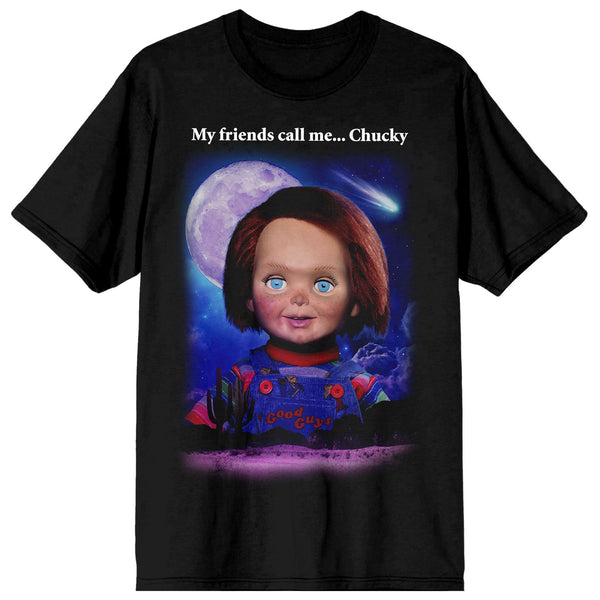 Chucky- My Friends Call Me Chucky on Black T-shirt