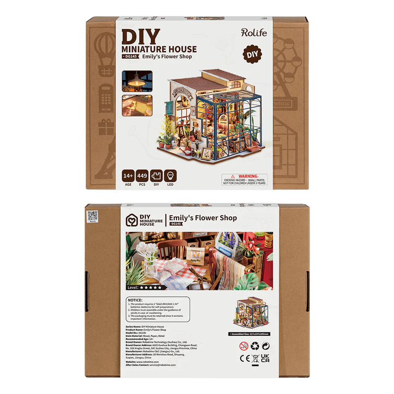 Cargue la imagen en el visor de la galería, Robotime Rolife - Emily&#39;s Flower Shop House DIY Miniature House Figure
