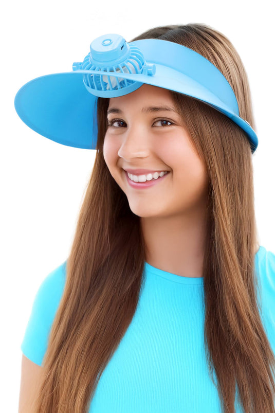 Cap Zone - Women's Matte Pastel Sun Visor 1pc Electric Fan