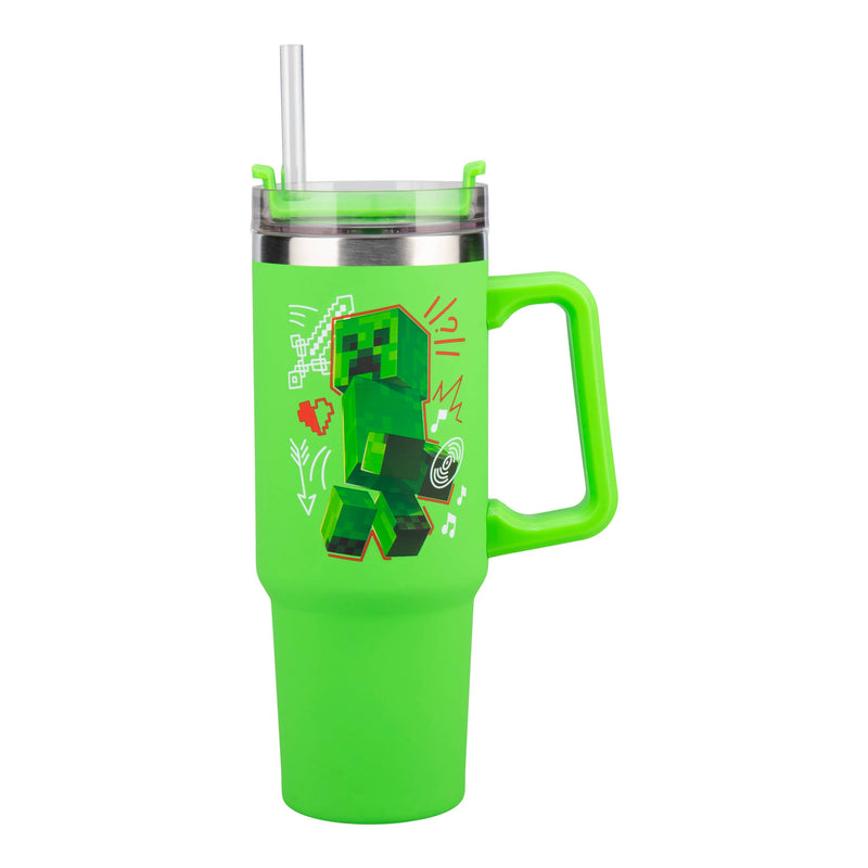Chargez l&#39;image dans la visionneuse de la galerie, Minecraft - Green 900ml Insulated Cup and Straw Metal Tumbler
