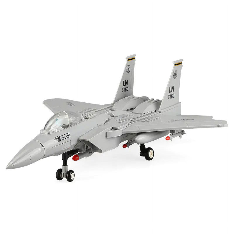 Cargue la imagen en el visor de la galería, Wange Bricks: Military MOC F-15 Eagle Fighter Plane Aircraft Brick Toy
