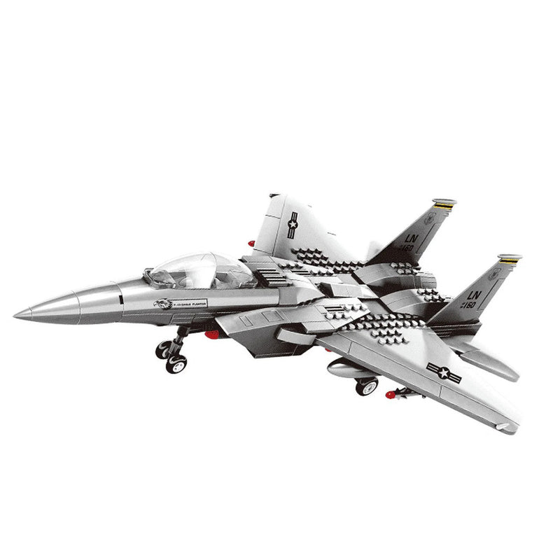Cargue la imagen en el visor de la galería, Wange Bricks: Military MOC F-15 Eagle Fighter Plane Aircraft Brick Toy
