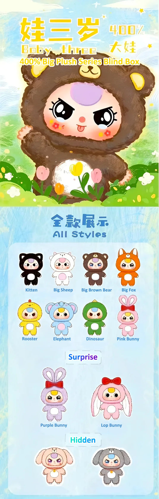 Baby Three: 400% Big Baby Plush 1pc Blind Box