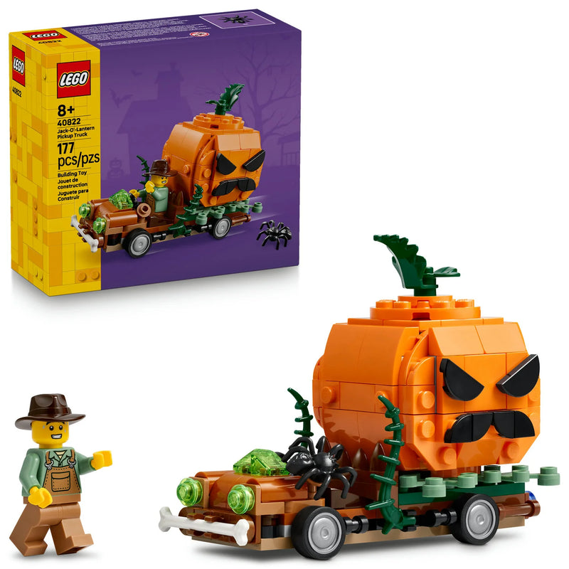 Load image into Gallery viewer, Lego: Jack-O'-Lantern - Pickup Truck Building Figure
