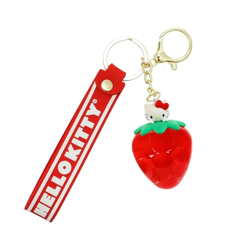 Load image into Gallery viewer, Sanrio Hello Kitty - Liquid-Filled Strawberry Keychain
