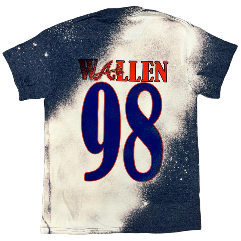 Cargue la imagen en el visor de la galería, Morgan Wallen - Atlanta Braves Navy Bleach T-shirt
