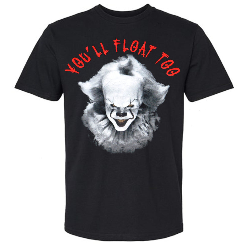 Cargue la imagen en el visor de la galería, It Pennywise - You’ll Float Too Black Adult T-Shirt
