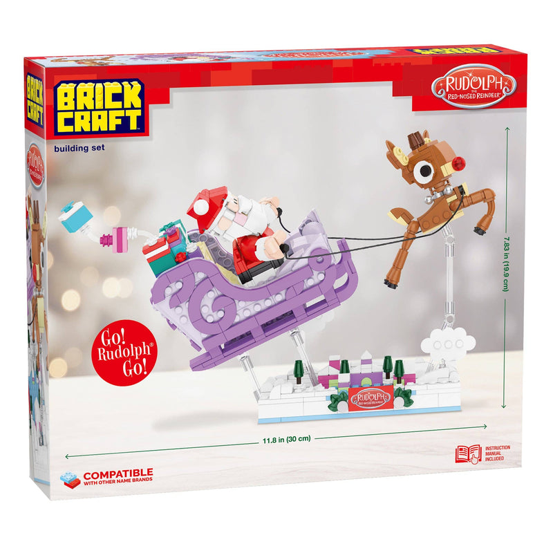 Cargue la imagen en el visor de la galería, Brickcraft Rudolph Santa's Sleigh Christmas Building Brick
