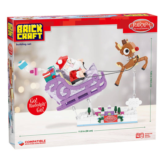 Brickcraft Rudolph Santa's Sleigh Christmas Building Brick