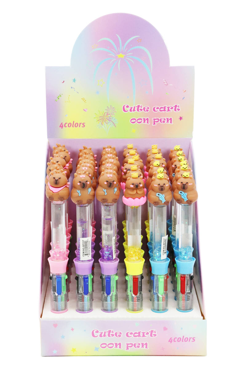 Load image into Gallery viewer, Capybara Bead Liquid Filled 4-Color Pen - 1 pcs
