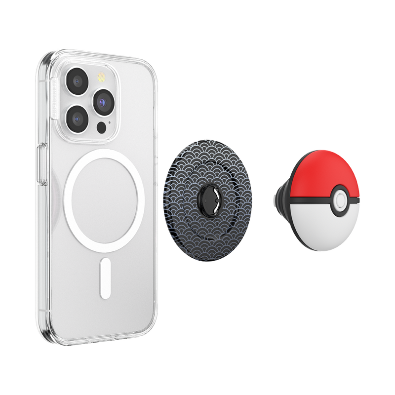Cargue la imagen en el visor de la galería, PopSockets Pokemon - Puffy Poké Ball Seigaiha Phone Grip MagSafe
