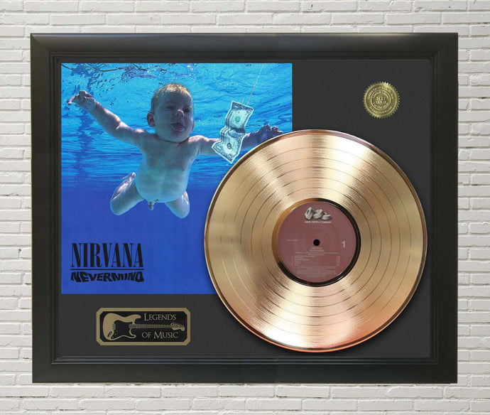 Nirvana - Nevermind Gold Framed Gold LP Display