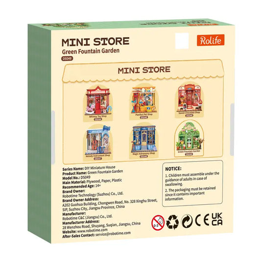 Robotime Rolife - Green Fountain Garden DIY Miniature House Figure