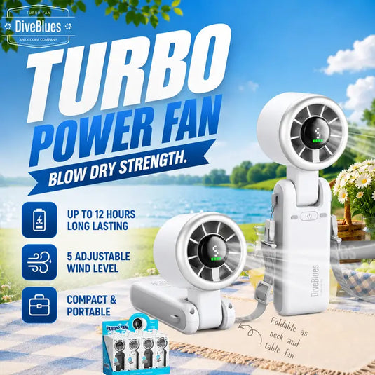 Turbo Handheld Fan - Blow Dryer Level Wind Targeted Airflow