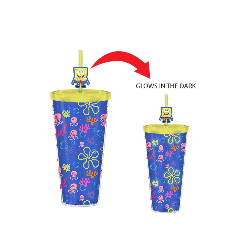 Chargez l'image dans la visionneuse de la galerie, SpongeBob - SquarePants Glow in the Dark 24oz Plastic Cold Cup
