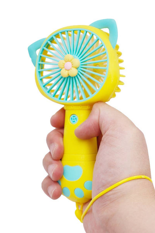 Cap Zone - Kitty Cat Paw Ear Flower 1Pc Handheld Electric Fan