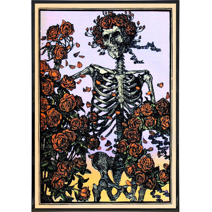 Skeleton with Roses - Illustration Print 11x17 Wall Frame Art