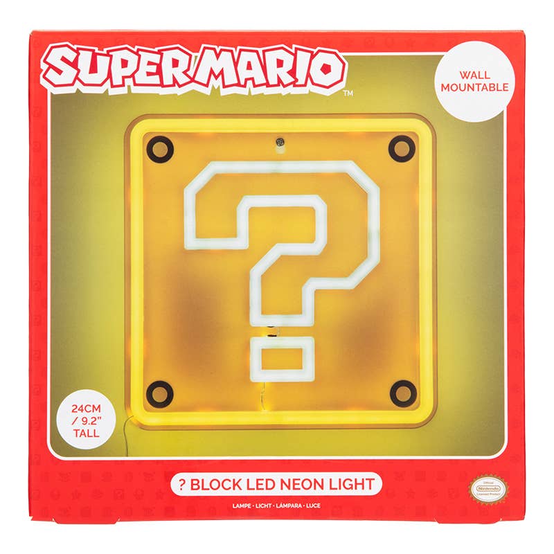 Chargez l'image dans la visionneuse de la galerie, Paladone Super Mario - Question Block Wall Mountable LED Neon Light
