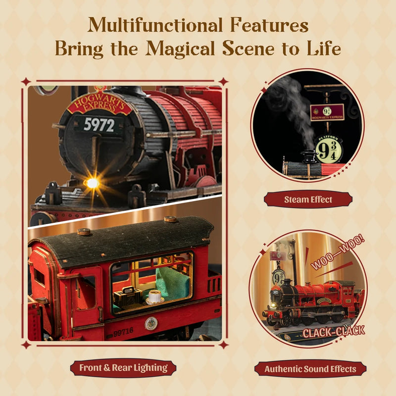 Cargue la imagen en el visor de la galería, Puremind x Harry Potter - Hogwarts Express 3D Wood DIY Figure
