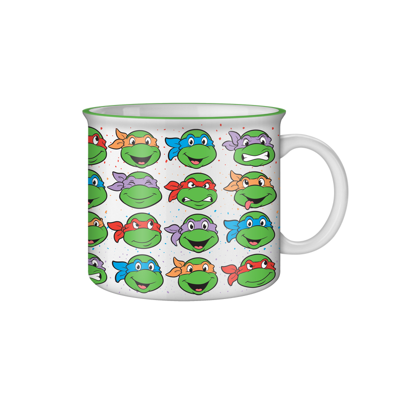 TMNT Multi Face Pattern 20oz Ceramic Camper Mug