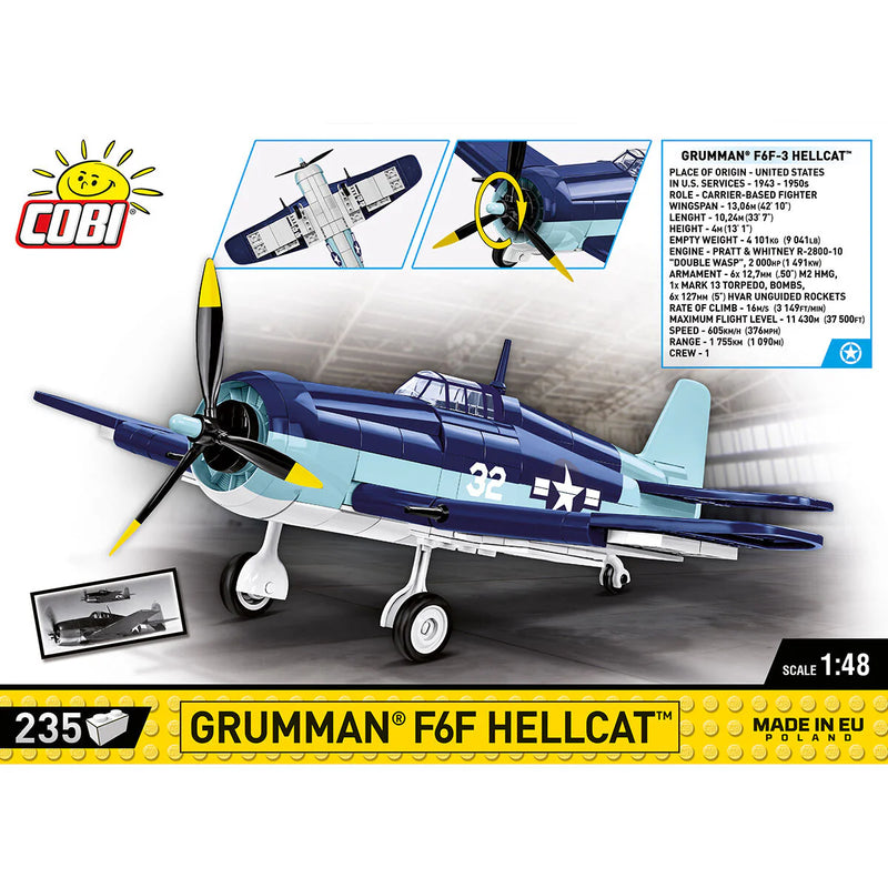 Chargez l'image dans la visionneuse de la galerie, Cobi Historical Collection World War II - Grumman F6F Hellcat Fighter Brick Toy

