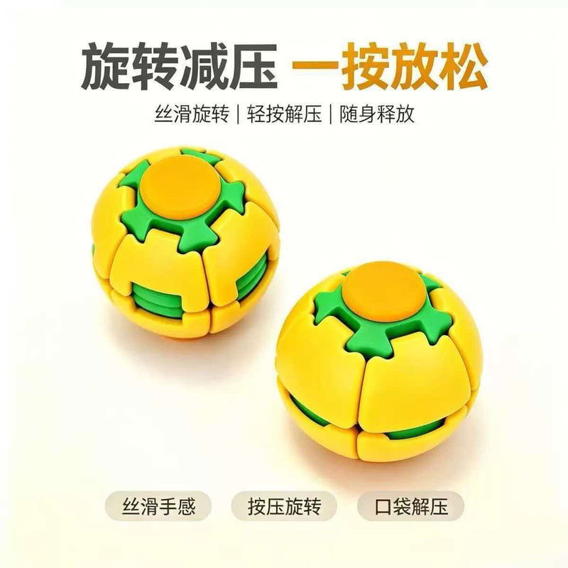 Load image into Gallery viewer, 3D Rotation Puzzle Ball - 1Pc 2-in-1 Fidget Spinner &amp; Magic Cube Stress Relief Toy Blind Box
