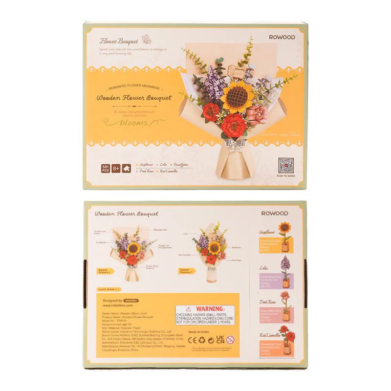 Load image into Gallery viewer, Robotime Rowood - DIY Wooden Flower Bouquet 3D Wooden Puzzle Figure
