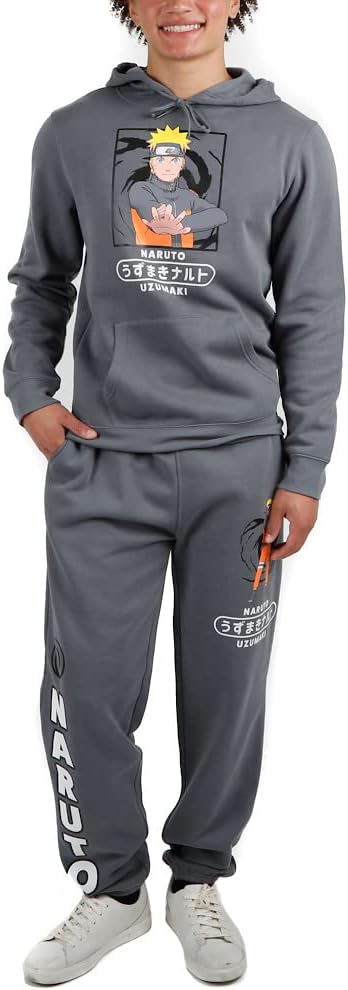 Chargez l&#39;image dans la visionneuse de la galerie, Naruto Shippuden - Men&#39;s Charcoal Hoodie &amp; Combo Sweatpants Combo
