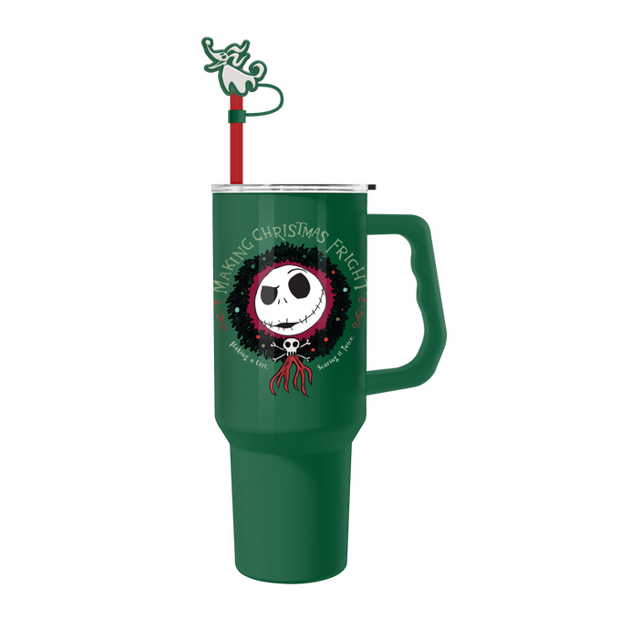 NBC Christmas Fright Wreath 40oz SS Tumbler w/ Straw Cap