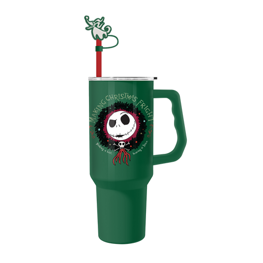 NBC Christmas Fright Wreath 40oz SS Tumbler w/ Straw Cap