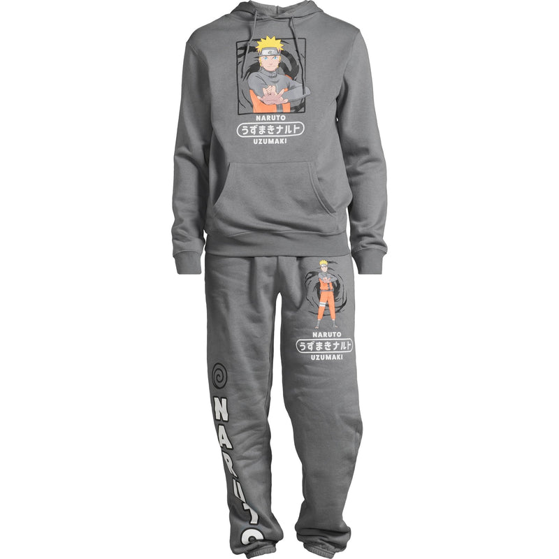 Chargez l&#39;image dans la visionneuse de la galerie, Naruto Shippuden - Men&#39;s Charcoal Hoodie &amp; Combo Sweatpants Combo
