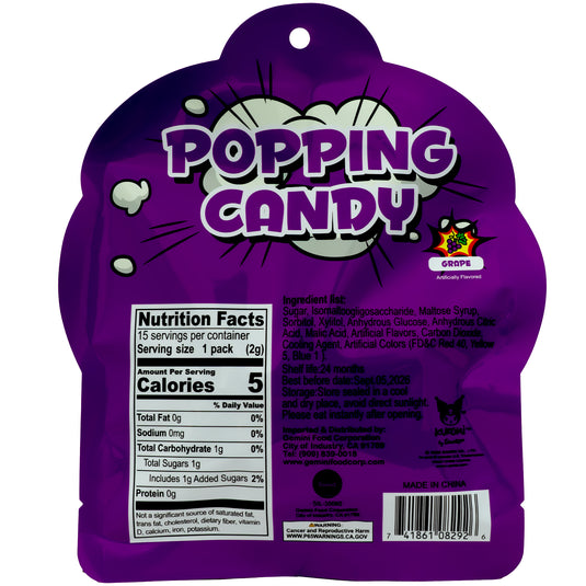 Asian Food! Sanrio - Kuromi Popping Candy Grape Flavor 30g