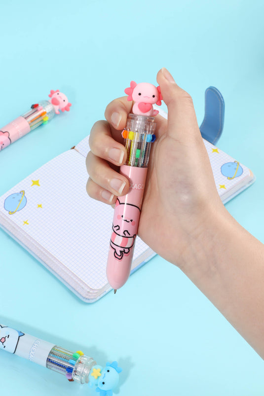 BC Mini Axolotl 10-Color Retractable 1 Single Ball Pen