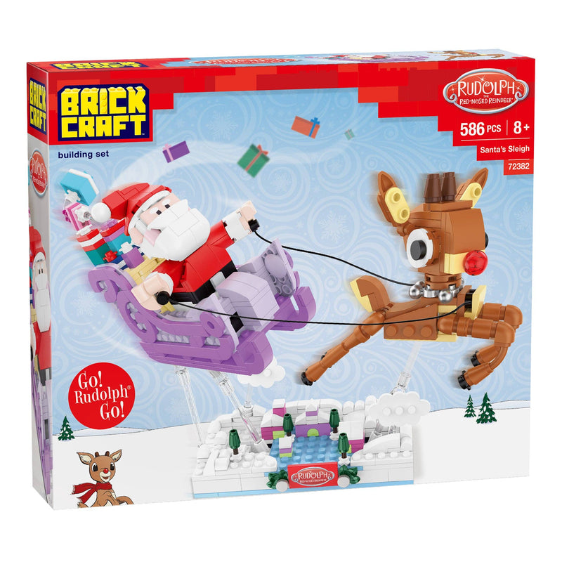 Cargue la imagen en el visor de la galería, Brickcraft Rudolph Santa's Sleigh Christmas Building Brick
