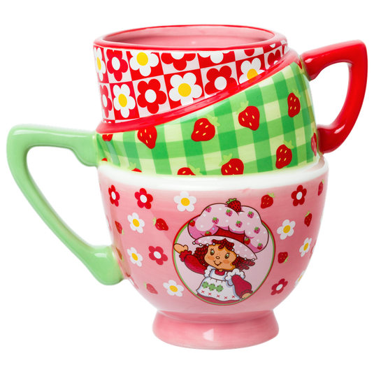 Strawberry Shortcake Picnic Floral Ceramic 3D Sculpted Mug
