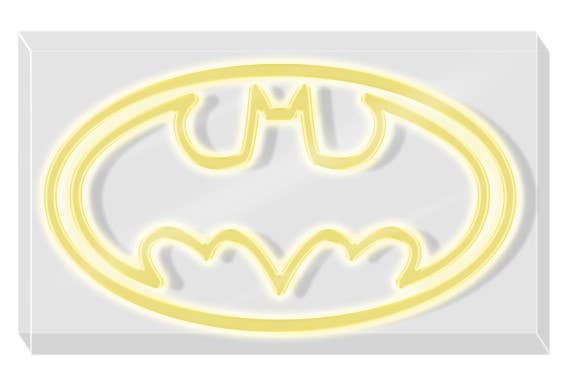 Chargez l&#39;image dans la visionneuse de la galerie, DC Comics - The Batman Logo 12” x 7” LED Neon Light Box
