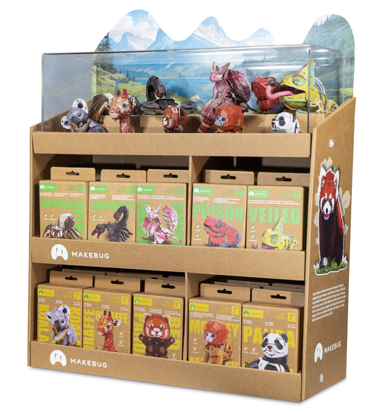 Makebug - Tiny Animals and Deep Jungle Merchandiser DIY Animals Figure