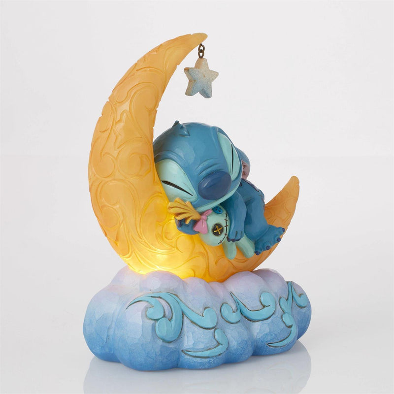 Load image into Gallery viewer, Enesco: Disney Lilo &amp; Stitch - Stitch &amp; Scrump on LED Moon Figure
