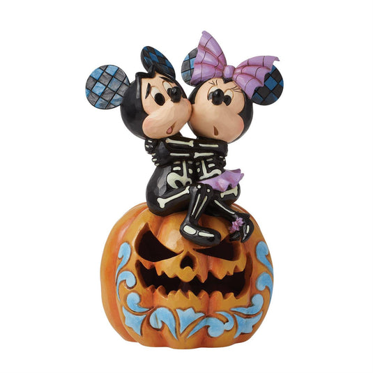 Enesco Disney Traditions - Mickey & Minnie Scared Skeletons Figure