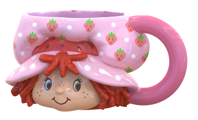 Strawberry Shortcake Head Ceramic 3D Sculpted Mug
