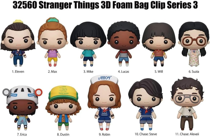 Load image into Gallery viewer, Monogram Stranger Things - Series 3 Characters 1pc 3D Figure Bag Clip Blind Bag
